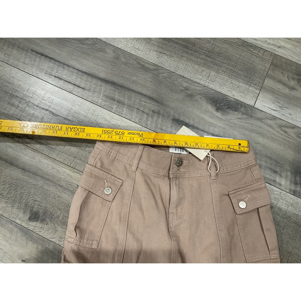 DESU Cassie Low Rise Cargo Mini Skirt Latte Beige Denim Size 10 NWT - Picture 8 of 8